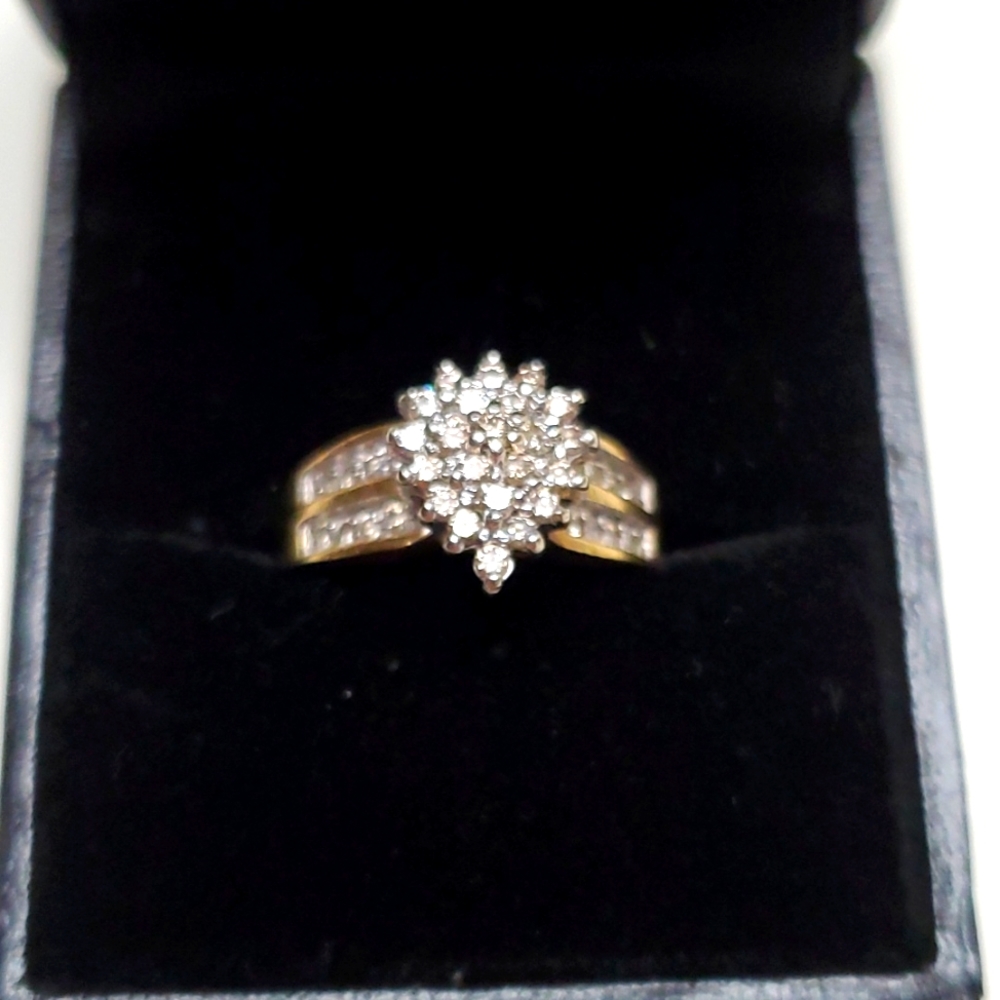 10kt Gold ring with diamonds.